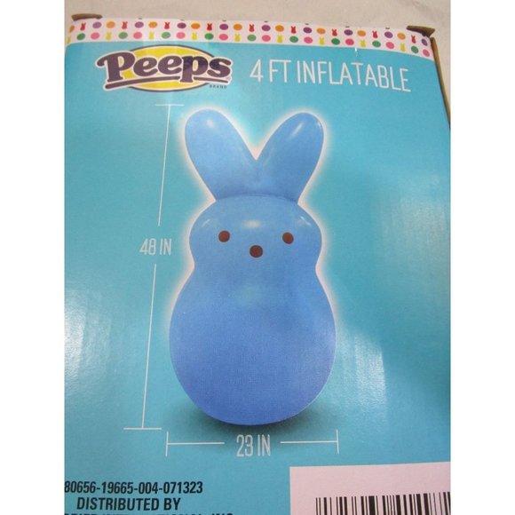 Classic Peep Blue 4ft Inflatable Easter Bunny New In Box - Picture 9 of 12